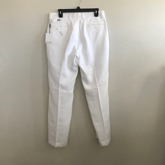 Calvin Klein - flat front pant 100% linen-NWT - Picture 3 of 8
